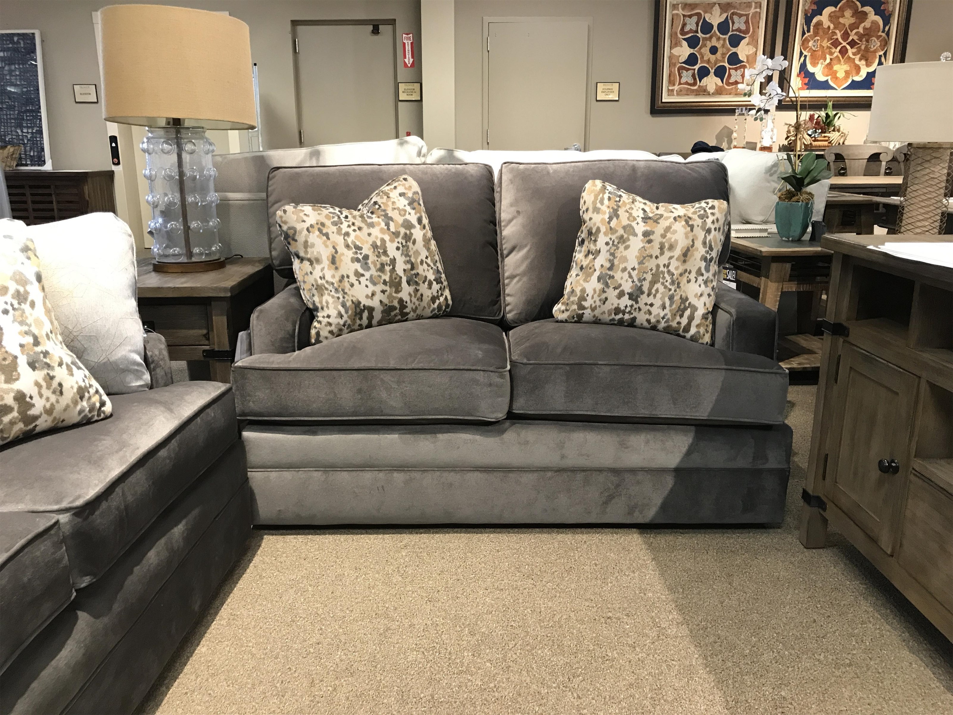 Kincaid Furniture Custom Select Contemporary Gray Loveseat with Track